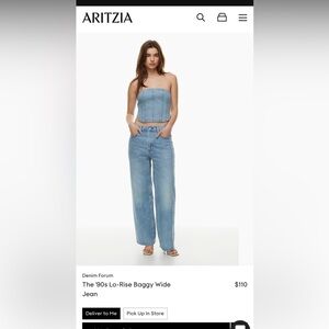 ARITZIA- DENIM FORUM THE 90s LO-RISE BAGGY WIDE